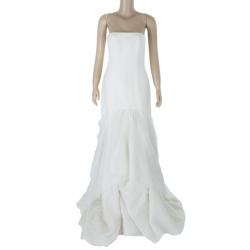 Pre Owned Vera Wang Ivory Tulle Gathered Wedding Dress M