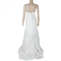 Pre Owned Vera Wang Ivory Tulle Gathered Wedding Dress M