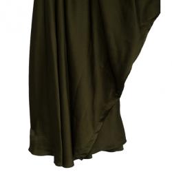 Pre Owned Vera Wang Silk Olive Green Dress L