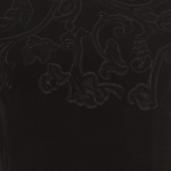 Vera Wang Black Floral Embossed Scuba Fit and Flare Sleeveless Dress M