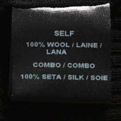 Vera Wang Black Silk Blend Rib Knit Top L