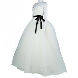 Vera Wang Strapless Lace Tulle Wedding Dress S
