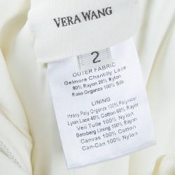 Vera Wang Strapless Lace Tulle Wedding Dress S