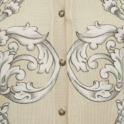 Versace Collection Grey Baroque Print Knit Top and Cardigan Set M