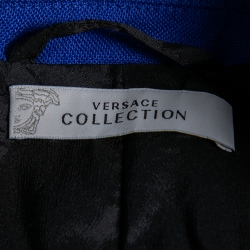 Versace Collection Blue Hook Front Blazer L