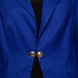Versace Collection Blue Hook Front Blazer L