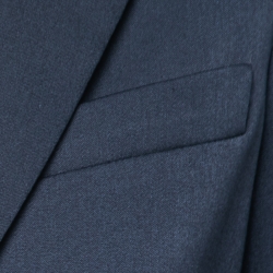 Versace Collection Navy Blue Crepe Medusa Button Detail Blazer S
