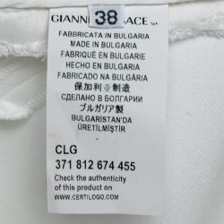Versace Collection White Stretch Crepe Slim Leg Trousers S