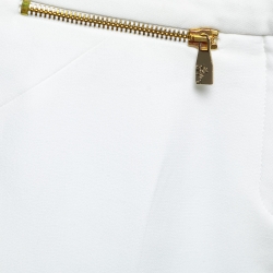 Versace Collection White Stretch Crepe Slim Leg Trousers S