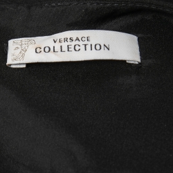 Pre Owned Versace Collection Black Gabardine Cut-Out Detail Midi Dress M