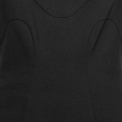 Pre Owned Versace Collection Black Gabardine Cut-Out Detail Midi Dress M