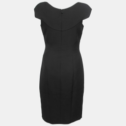 Pre Owned Versace Collection Black Gabardine Cut-Out Detail Midi Dress M