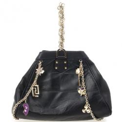 Versace For H&M Black Leather Hobo Bag