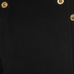 Pre Owned Versace Jeans Couture Black Wool Double Breasted Long Coat M
