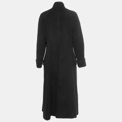 Pre Owned Versace Jeans Couture Black Wool Double Breasted Long Coat M