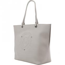 Pre Owned Versace Jeans Grey Faux Leather Shopper Tote