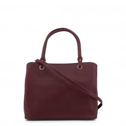 Pre Owned Versace Jeans Maroon Pebbled Leather Tote