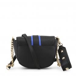 Versace Jeans Black Faux Pebbled Leather Chain Crossbody Bag