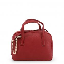 Versace Jeans Red Faux Pebbled Leather Satchel Bag