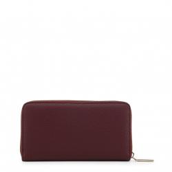 Pre Owned Versace Jeans Burgundy Leather Zip Around Wallet