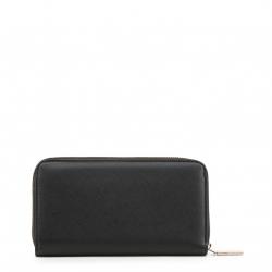 Versace Jeans Black Leather Zip Around Wallet