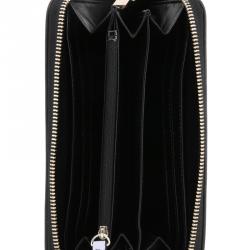 Versace Jeans Black Faux Leather Zip Around Wallet
