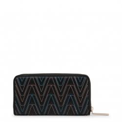 Versace Jeans Black Faux Leather Zip Around Wallet