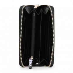 Versace Jeans Black Faux Leather Zip Around Wallet