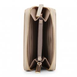 Versace Jeans Metallic Beige Leather Zip Around Coin Purse