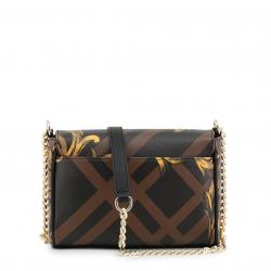 Pre Owned Versace Jeans Multicolor Printed Saffiano Leather Chain Flap Bag