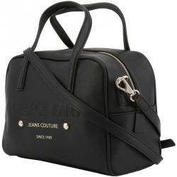 Versace Jeans Black Faux Pebbled Leather Satchel Bag