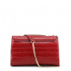 Pre Owned Versace Jeans Red Croc Embosed Faux Leather Chain Shoulder Bag