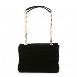 Versace Jeans Black Signature Fabric Chain Flap Bag