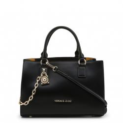 Pre Owned Versace Jeans Black Faux Leather Tote