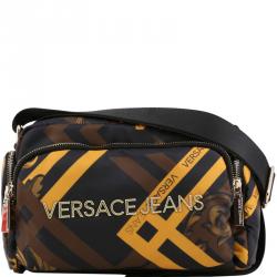 Versace Jeans Multicolor Print Fabric Messenger Bag