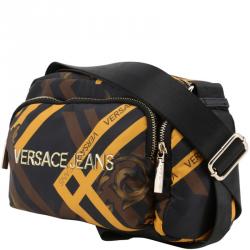 Versace Jeans Multicolor Print Fabric Messenger Bag