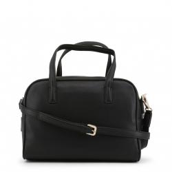 Versace Jeans Black Pebbled Leather Satchel Bag