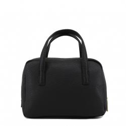 Pre Owned Versace Jeans Black Pebbled Faux Leather Satchel Bag