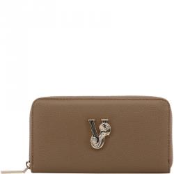 Versace Jeans Brown Faux Leather Zip Around Wallet