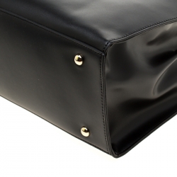 Pre Owned Versace Jeans Black Faux Leather Top Handle Bag