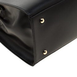 Pre Owned Versace Jeans Black Faux Leather Top Handle Bag