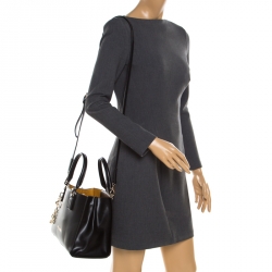 Pre Owned Versace Jeans Black Faux Leather Top Handle Bag