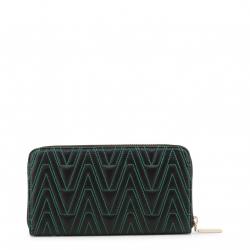 Versace Jeans Black Faux Signature Leather Zip Around Wallet