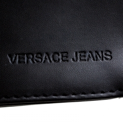 Pre Owned Versace Jeans Black Quilted Faux Leather Chain Clutch Bag