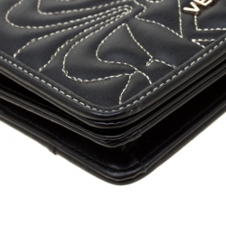 Pre Owned Versace Jeans Black Quilted Faux Leather Chain Clutch Bag