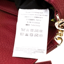 Versace Jeans Red Pebbled Faux Leather Chain Crossbody Bag