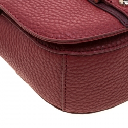 Versace Jeans Red Pebbled Faux Leather Chain Crossbody Bag