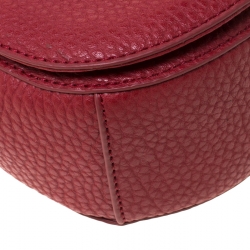 Versace Jeans Red Pebbled Faux Leather Chain Crossbody Bag