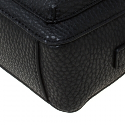 Pre Owned Versace Jeans Black Faux Pebbled Leather Crossbody Bag