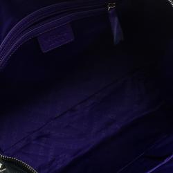 Pre Owned Versace Jeans Black Pebbled Leather Crystal Studs Shopping Tote
